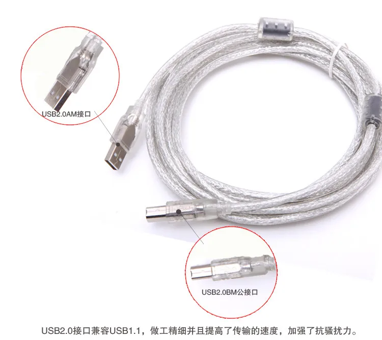 U415 USB посеребренный двойной круговой USB2.0 кабель высокоскоростной DAC линия передачи 1,5 м