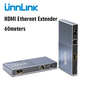 

Unnlink 60m HDMI Extender RJ45 Transmitter Stability Support FHD 1080P@60Hz CAT5E/CAT6/CAT7 Network HDMI Splitter Extender