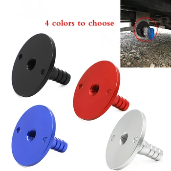 

For RV CNC Aluminum barbs Fresh Water Drain Valve Flange 3/8" or 1/2" drain lines poly tubing for easy insertion and clamping