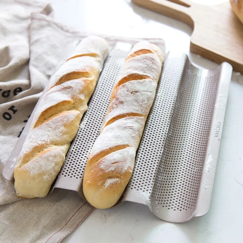 Chefmade 3 слота антипригарный Французский Багет стойка для выпечки тяжелая сталь