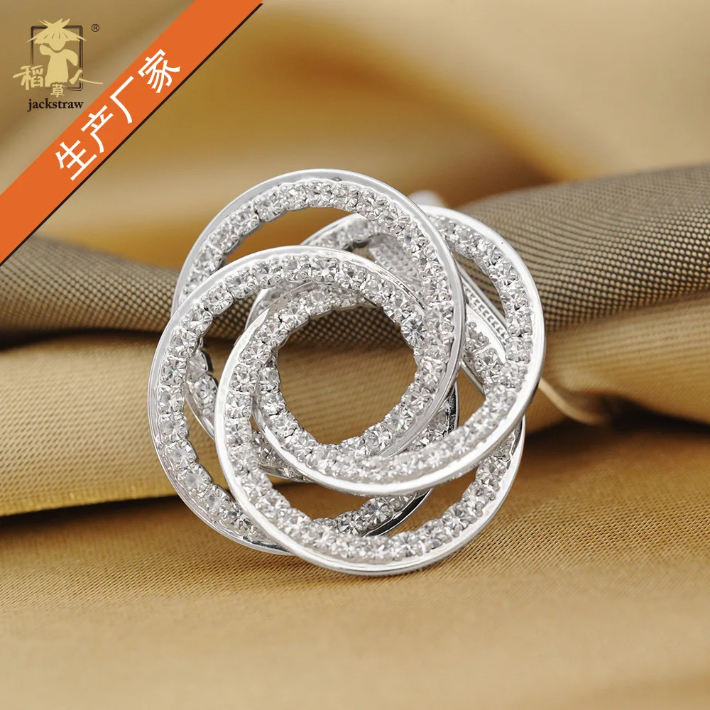 

Mexican High-End Handmade Spiral Scarf Buckle New Style Not Snagging Thick Silver Scarf Accessories