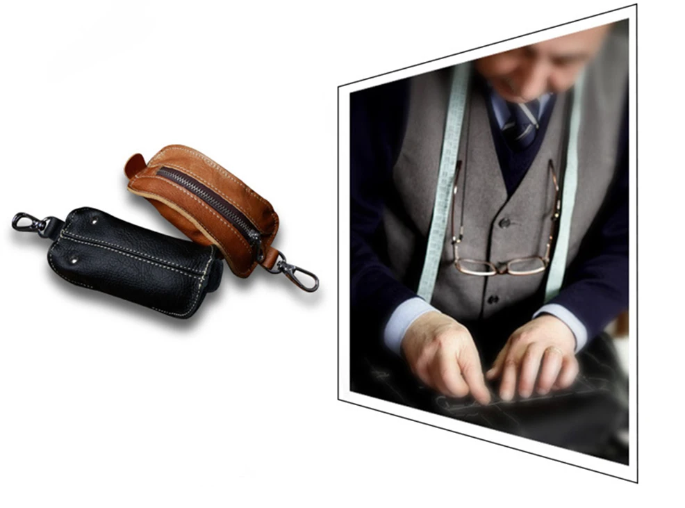 Кожаный кошелек для ключей, винтажный Автомобильный держатель для ключей, деловой мужской дверной женский органайзер для ключей, ключница, мини кошелек, брелок, пакет кошелек сумка