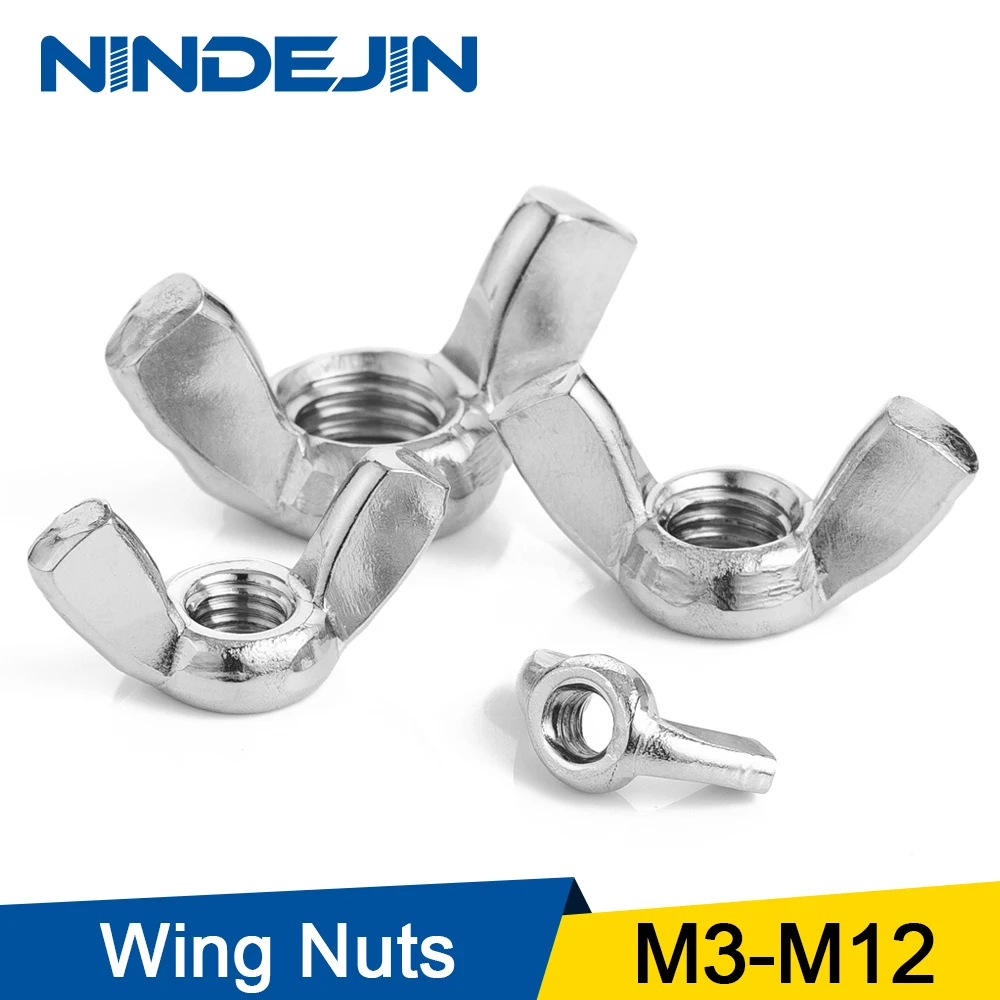 Wing Nuts Hand-Tighten-Nut Stainless-Steel Butterfly Zinc-Plated Nindejin-5-10pcs M6 M8