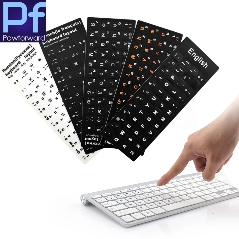 100pcs Russian Spanish German Hebrew Keyboard Stickers English French