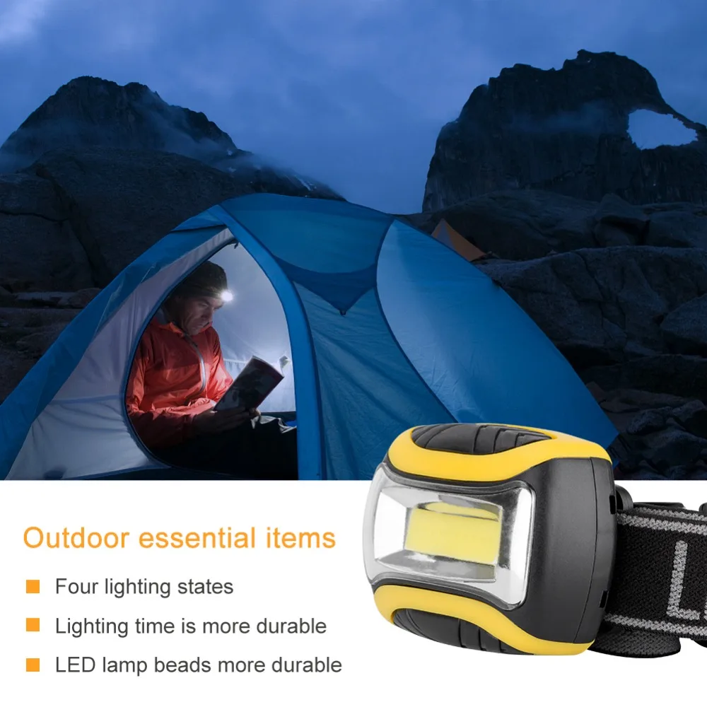 Мини COB светодиодный налобный фонарь 4 режима Водонепроницаемый Головной фонарь Lanterna для наружного кемпинга ночной рыбалки