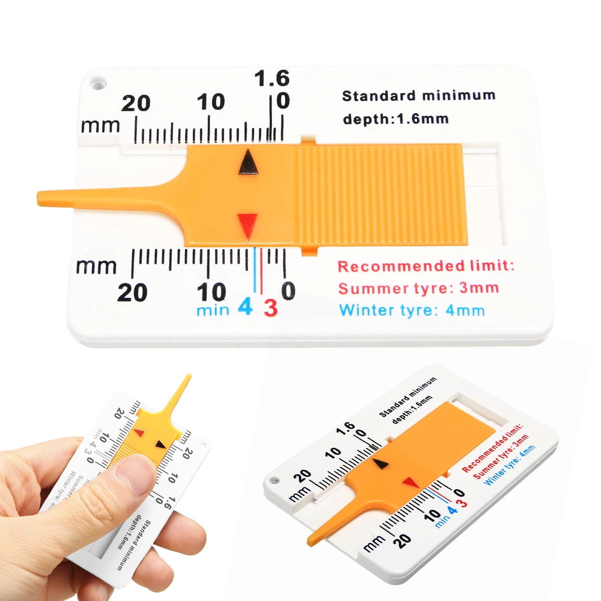 1pc Compact Tyre Tread Depth Gauge Van Wheel Measure Tool Car Tire Repair Tools Car-styling for Car Motorcycle Trailer