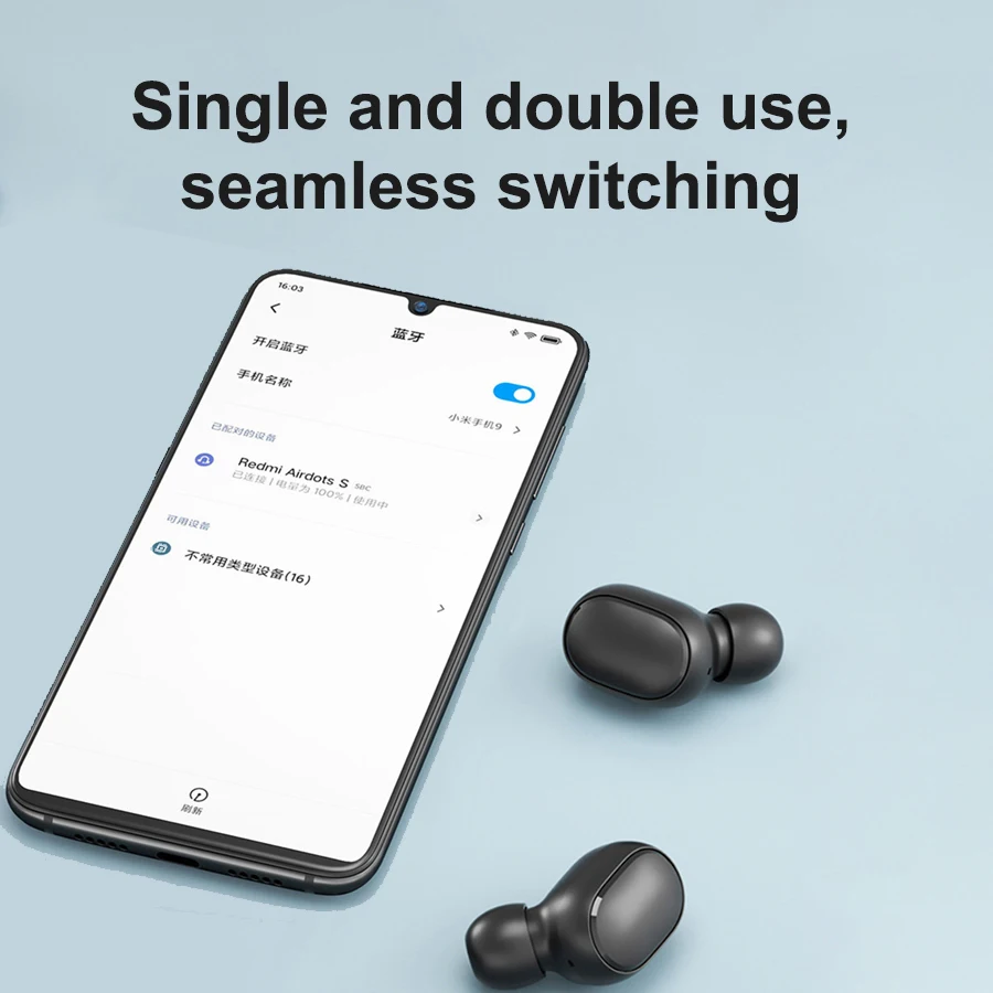 10 pieces/lot Original Xiaomi AirDots S TWS Wireless Blutooth Earphone Redmi AirDotss With Mic Handsfree Earbuds Noise reduction