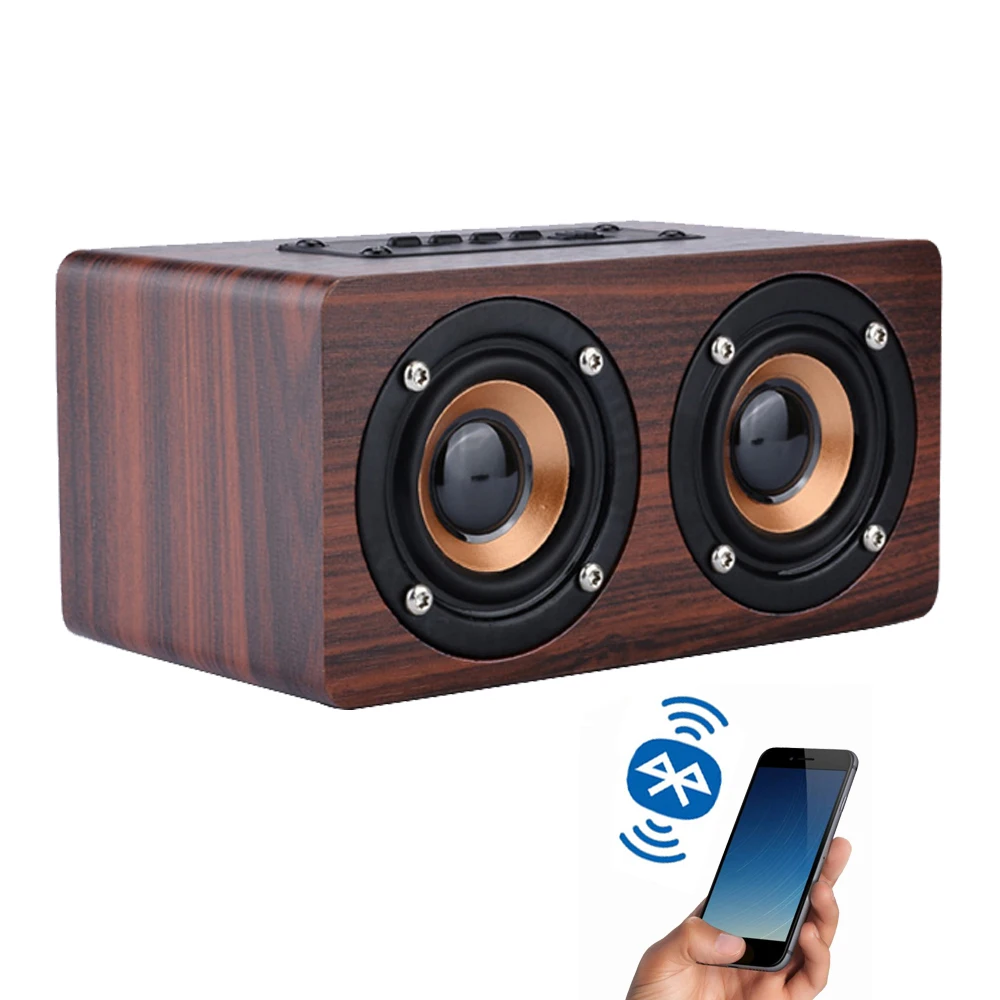 Замечательное качество мини портативный Bluetooth ретро дерево HIFI беспроводной Двойной 3D объемный сабвуфер Поддержка Bluetooth AX-YPAY