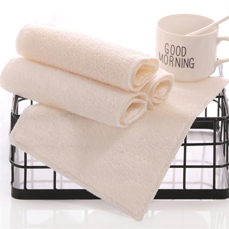 Белая Бытовая бамбуковая Чистящая тряпка, не жирные полотенца для посуды, утолщаются 18x23 см