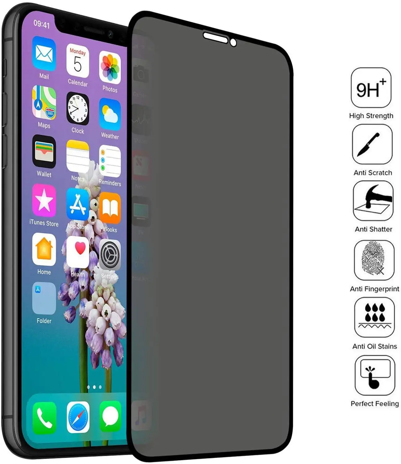 

Privacy Screen Protector Compatible with Moblie Phone Full Coverage Anti-Spy Tempered Glass Film Anti-Scratch Case Friendly