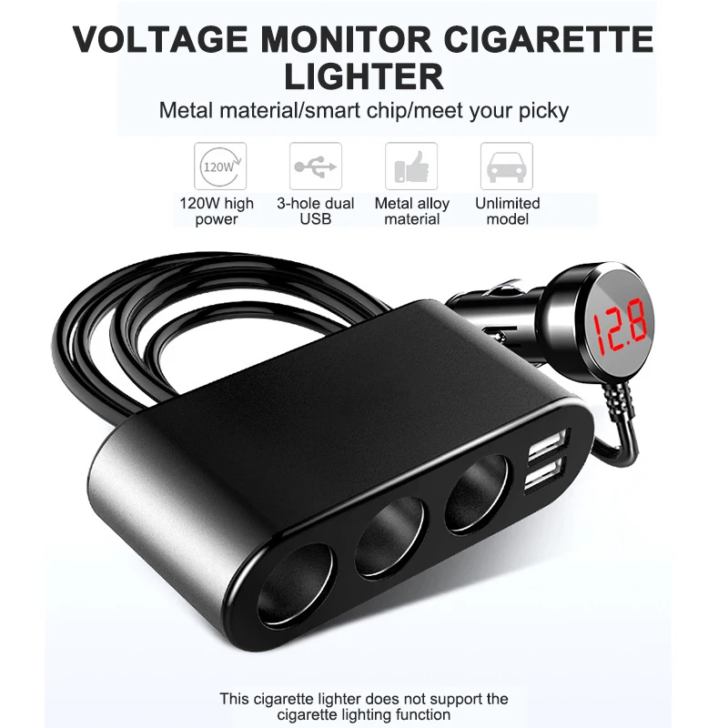 3 слота штекер разъема Dual USB Порты и разъёмы 5V 3.1A адаптер для быстрого автомобильного Зарядное устройство 12 V-24 V Универсальный с данными Дисплей для телефона