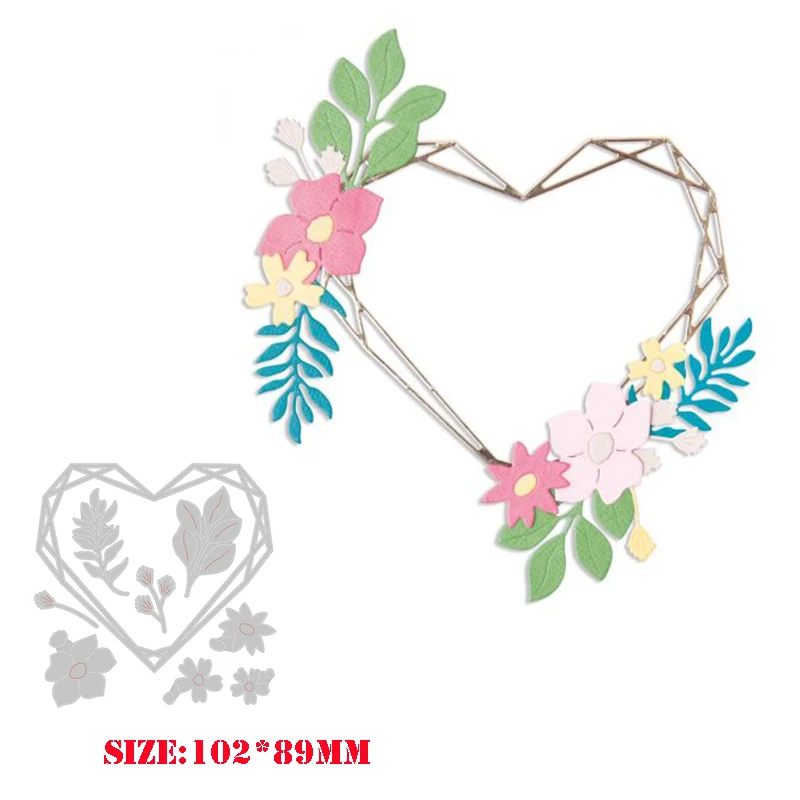 

New Metal Plants Cutting Dies for 2021 Scrapbooking Floral Geo Heart Frame Mold Embossed Stencils Paper Card Making