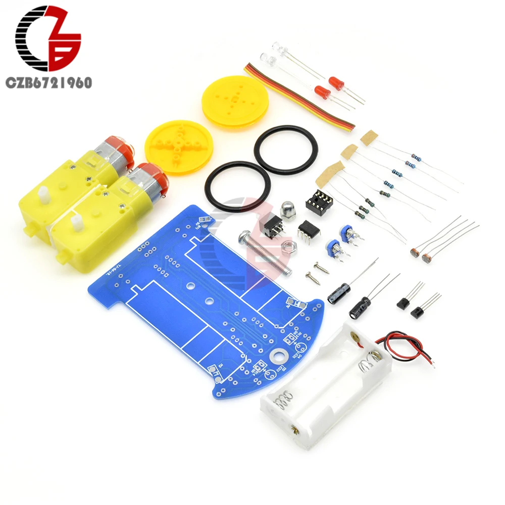DIY Kit интеллигентая(ый) отслеживание линии салона автомобиля набором 51 MCU электронные патруль автомобильной Запчасти D2-1 D2-2 D2-5 D2-6 C51