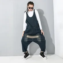 Женские повседневные джинсы, женские комбинезоны свободного размера, Свободные Комбинезоны для женщин, модные лоскутные брюки Z3