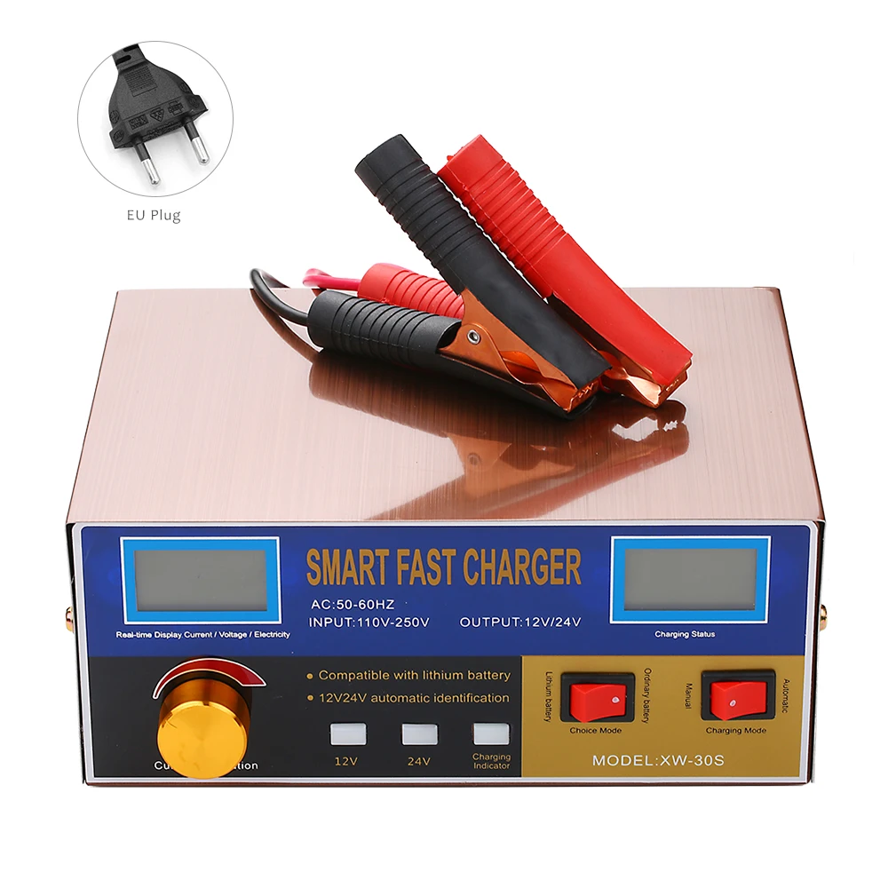 

Hot 12V / 24V 15A/18A 6-400AH Multifunctional Smart Pulse Repair Battery Charger And Maintainer For Lithium/Lead-Acid Battery XW