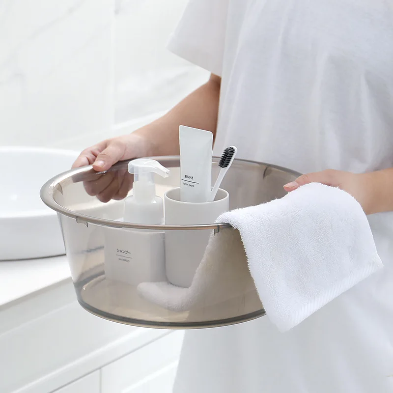

Transparent Wash Basin Laundry Basin Household Plastic Simple Thick Students Dormitory For Small Basin Feet-washing Basin Washin