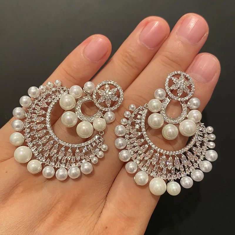Pearl Luxury Earrings Women | White Pearl Earrings Women