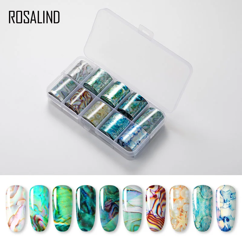 ROSALIND Slider Foil Stickers For Nails Art decals Manicure Set Design Top Semi Permanent Nail Stickers Kit Need Base Gel Polish