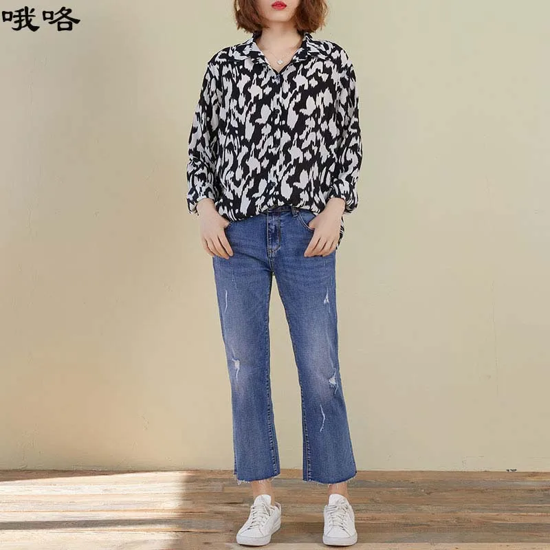 

Plus Size Summer Womens Leopard Print Blouse Shirts 2020 New Vintage Long Sleeve Loose Blouses And Tops Roupa Feminina 3XL 4XL