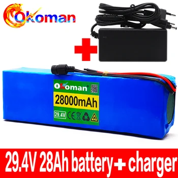 

7S4P 24V 28ah 29.4V FOR Lithium-ion battery pack Built-in BMS electric bike unicycle scooter wheelchair motor + charger