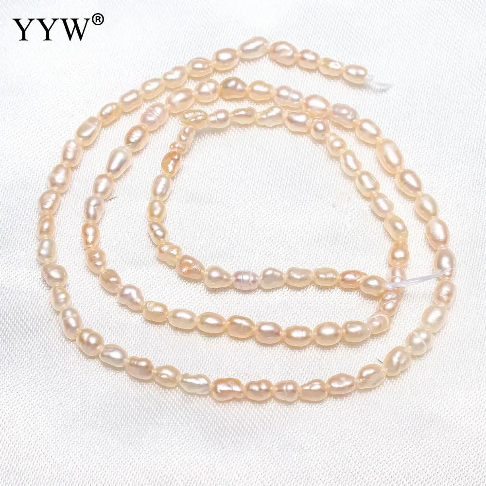 2-4mm Loose Pearl Beads Natural Cultured Baroque Freshwater Pearl Beads Nuggets Pearls Beads Jewelry 0.8mm 14.5-15 Inch