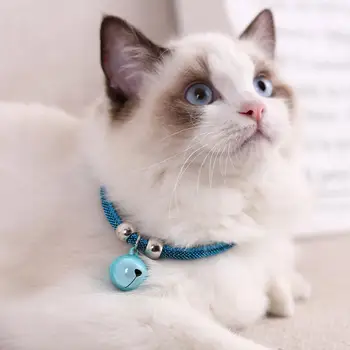 

Japanese Style Pets Cat Collar Adjustable Handmade Kitty Kitten Necktie,Nylon Necklace with Bell for Small Dog