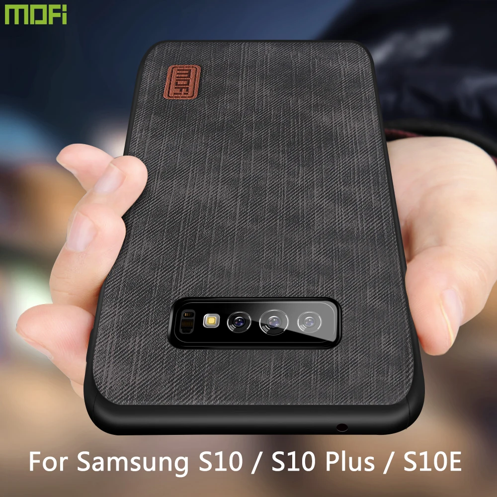 Mofi For Samsung S10 Plus Case samsung galaxy s10 S10+ Cover Housing Silicone shockproof jeans PU leather TPU | Мобильные телефоны