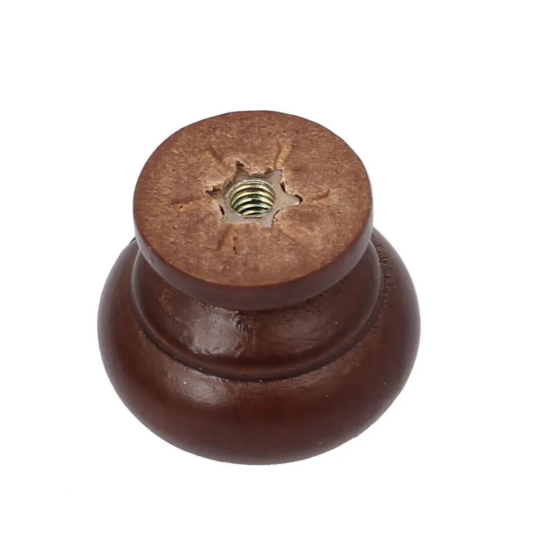 Furniture Knobs uxcell 15pcs Home Cabinet Drawer Wooden Wood Pull Knob Grab Handle Dark Brown 27mmx25mm