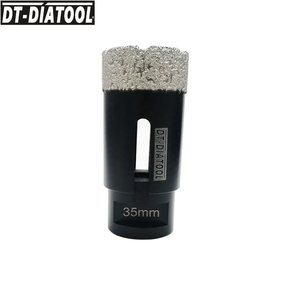 DT-DIATOOL 1 шт. M14 вакуумная паяная Алмазная сухая буровая коронка фарфоровая плитка гранит мраморная кольцевая пила, длина 75 мм буровое долото