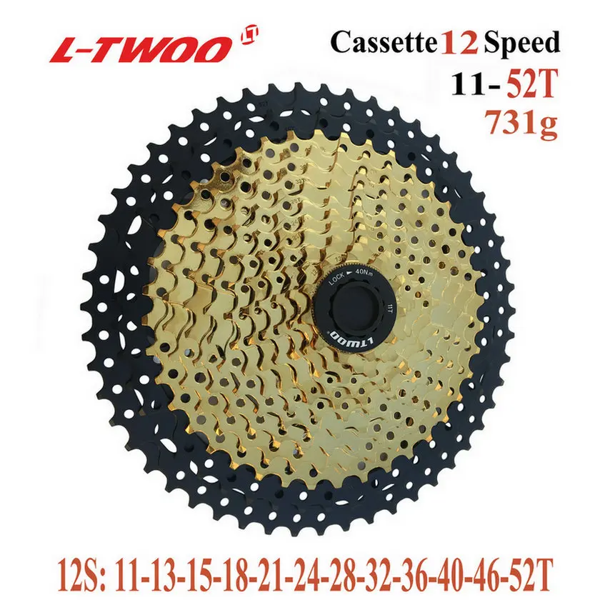 LTWOO zracing велосипедная кассета 9 10 11 12 скоростей MTB велосипед freewheel 11-36 T/11-42 T/46 T/11-50 T/11-52 T для ALIVIO/DEORE/SLX /XT - Цвет: LTWOO 12S 11-52T GLD