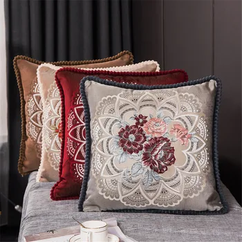 

45x45 Pillow 3D Rose Printed Cushions Linen Cushion Throw Pillow Living Room Bed Room Flower Peony Small Fresh
