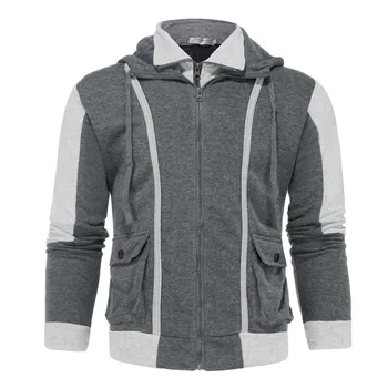 

Men's Casual Long Sleeve Zipper Fake Two-piece Sweatshirt Top Blouse M-3XL Plus Size Winter Autumn streetwear джинсовая куртка