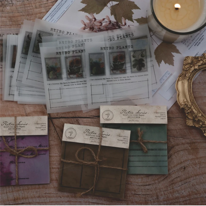 

Retro institute of botany Series paper Sticky Notes translucent Memo Pad Diary Stationary Flakes Scrapbook Decorative Vintage