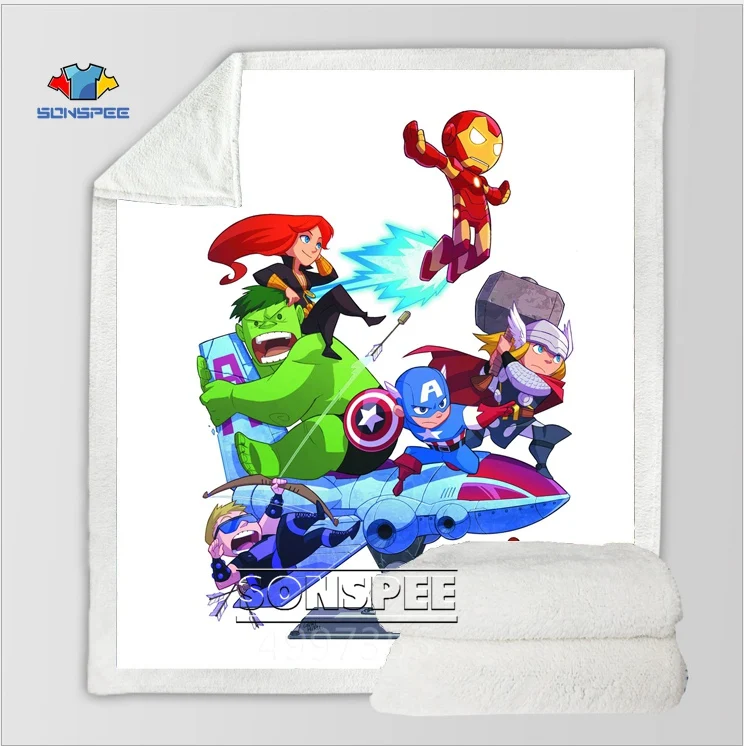 SONSPEE Marvel hero аниме Харадзюку для детей и взрослых 3d принт одеяло удобный диван пододеяльник теплое постельные принадлежности диван офисное одеяло для короткого сна - Цвет: 4