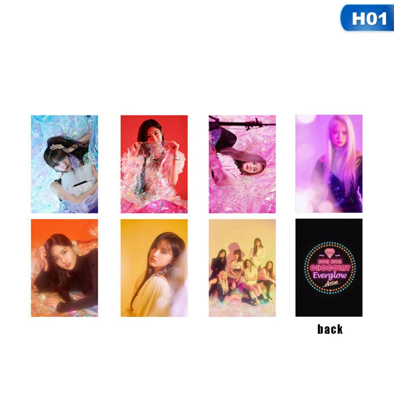01 7 шт./компл. Корейский KPOP Everglow набор альбомов двухсторонний маленький набор карт ПВХ карты самодельные LOMO карты фото карты - Цвет: 01