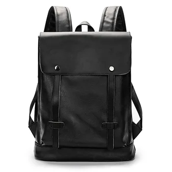 

New waterproof laptop Leather backpack Men Women Thick leather backpacks for teenager Boys Girls Schoolbag Male Casual Mochilas
