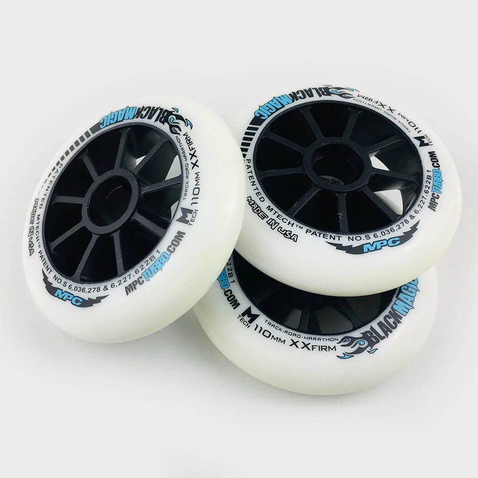 6 шт. MPC черные Волшебные колеса SRC XXFirm XFirm 110/100/90 мм марафонские гоночные шины для роликовых скоростных коньков дорожные катания A094
