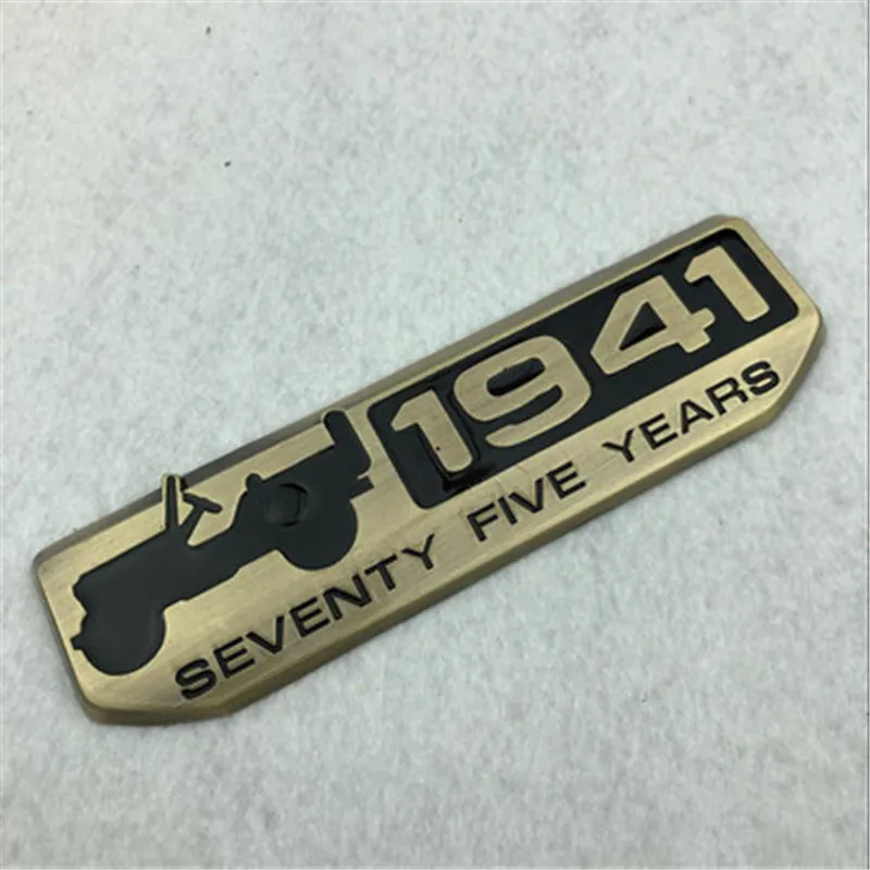 2 шт. 13,8 см* 4 см металлическая, для машины покрытие Wrangler 1941 Эмблема для задней задний значок тела автомобилей Стикеры сбоку логотипы - Color: 06