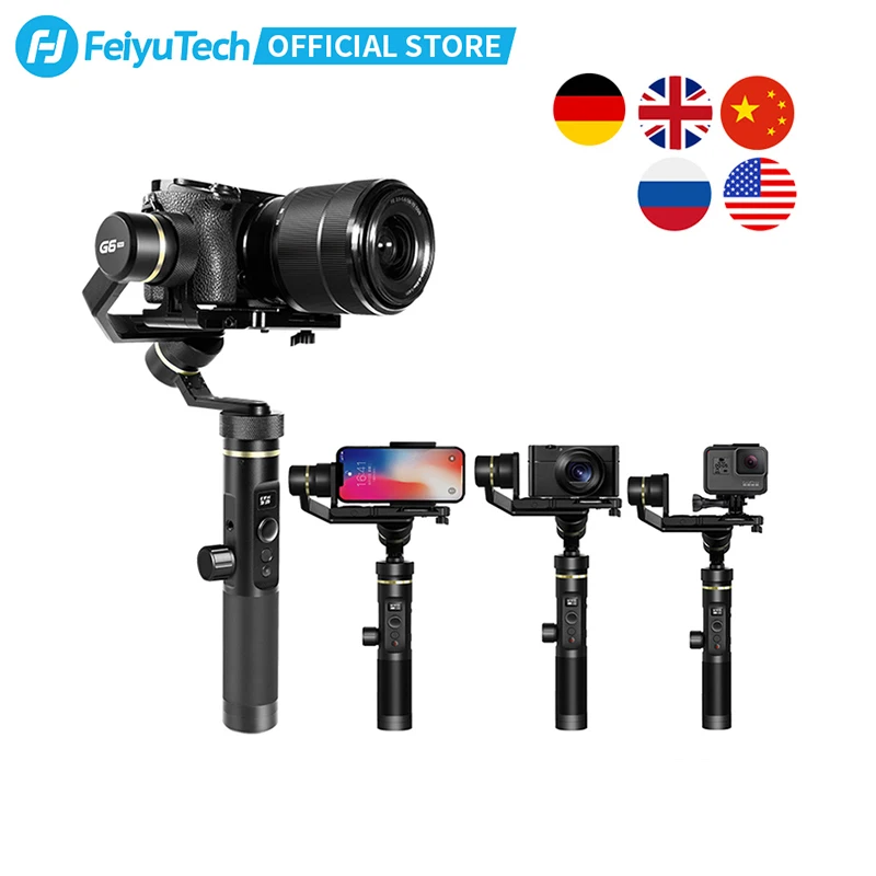 FeiyuTech Feiyu G6 Plus 3-Axis Handle Splash proof Gimbal Stabilizer for Mirrorless Pocket Sony Camera GoPro Hero 8 7 6