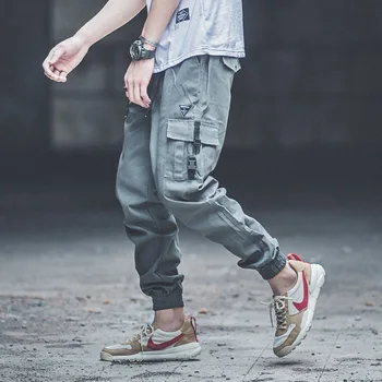

European American Fashion Men Joggers Loose Fit Big Pocket Cargo Pants Casual Skateboard Trousers Streetwear Hip Hop Pants Men