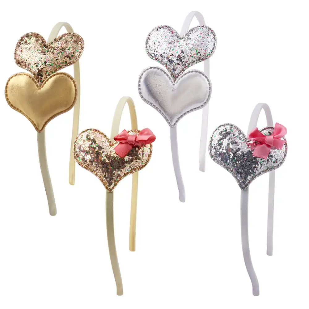 

2019 New Love Heart Headband Girl Sequins Love Heart Headband Family Banquet Birthday Party Decoration Headband Hair Accessories