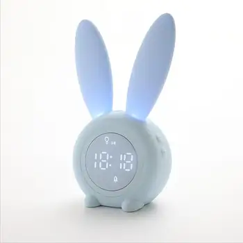 

Cute rabbit snooze magnetic silicone alarm clock Led timer cross-border rabbit charging suspension timing night alarm clock