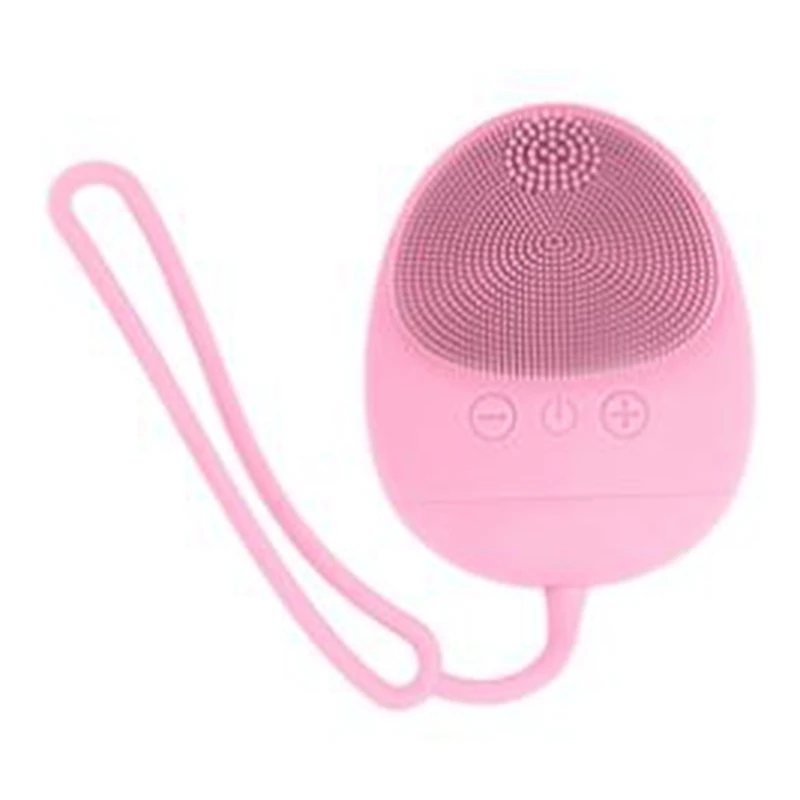 Pink USB электрическая силиконовая Очищающая щетка для лица, звуковая вибрация, Глубокая очистка пор, водонепроницаемый массажный скраб для кожи лица, очиститель - Цвет: Pink