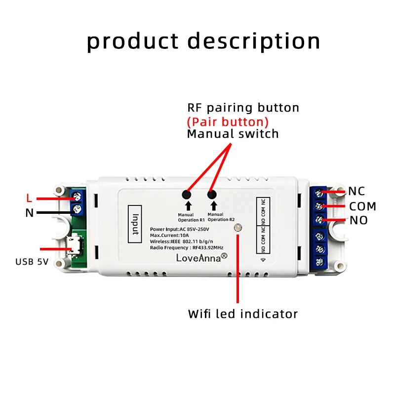 eWeLink DC12V 24V 32V 220V WiFi Switch relay smart home Remote controll wifi inching module motor Curtain switch work with Alexa