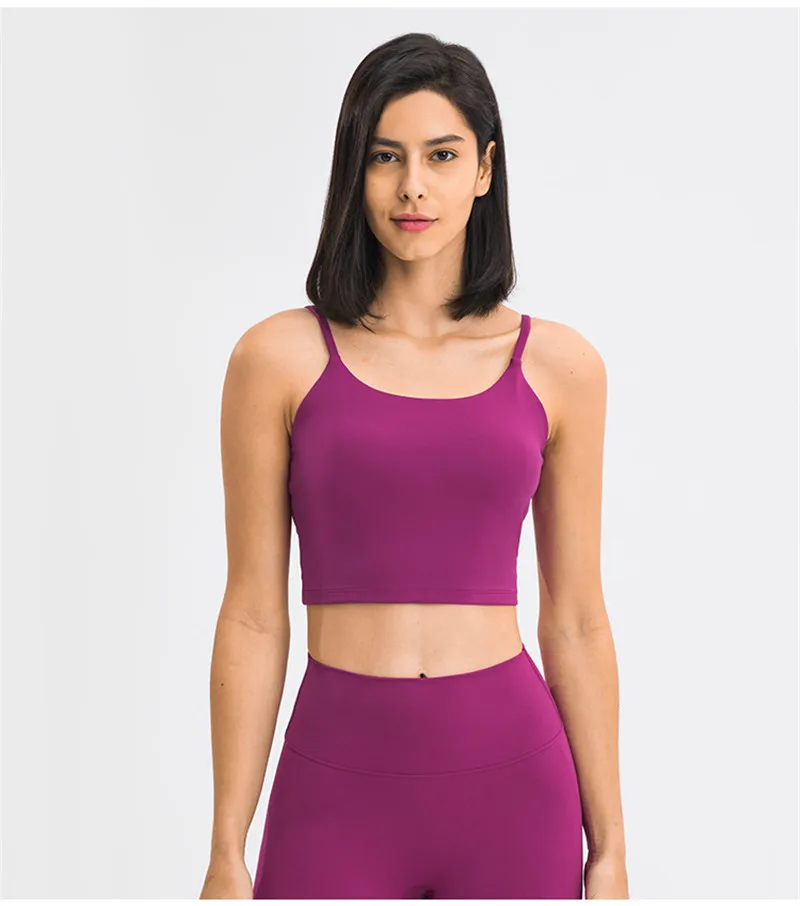 Solid Color Lulu Sport Tank Top Women Fitness Bra Yoga Vest No Rims With Chest Pad Butter Soft Beauty Back Half Sling Gym Clothe Solid Color Lulu Sport Tank Top Women Fitness Bra Yoga Vest No Rims With Chest Pad Butter Soft Beauty Back Half Sling Gym Clothe