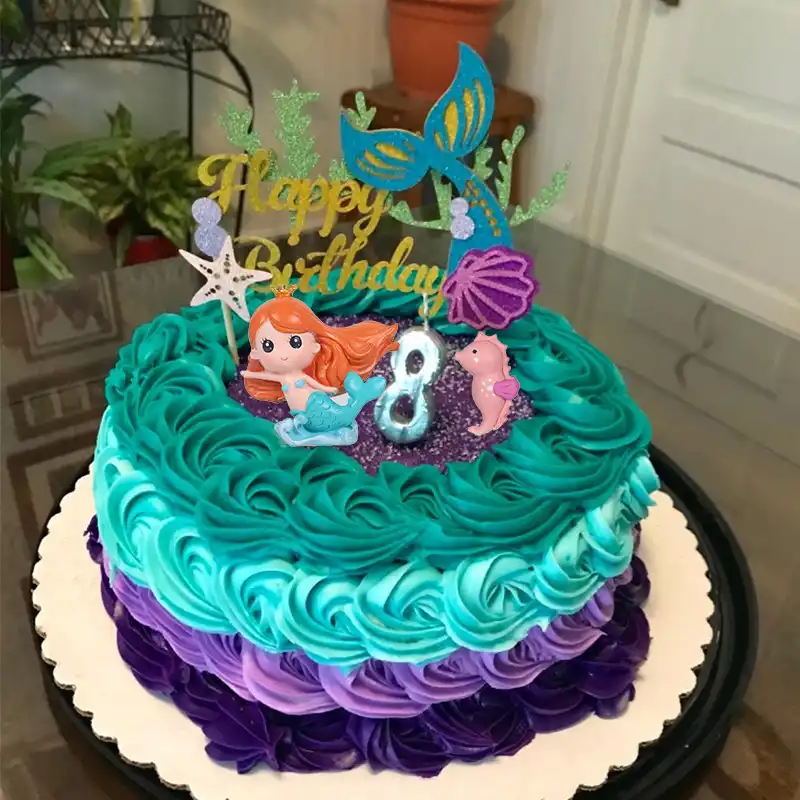 المحيط حورية البحر كعكة توبر البحر الحصان كعكة عيد ميلاد الاطفال كعكة