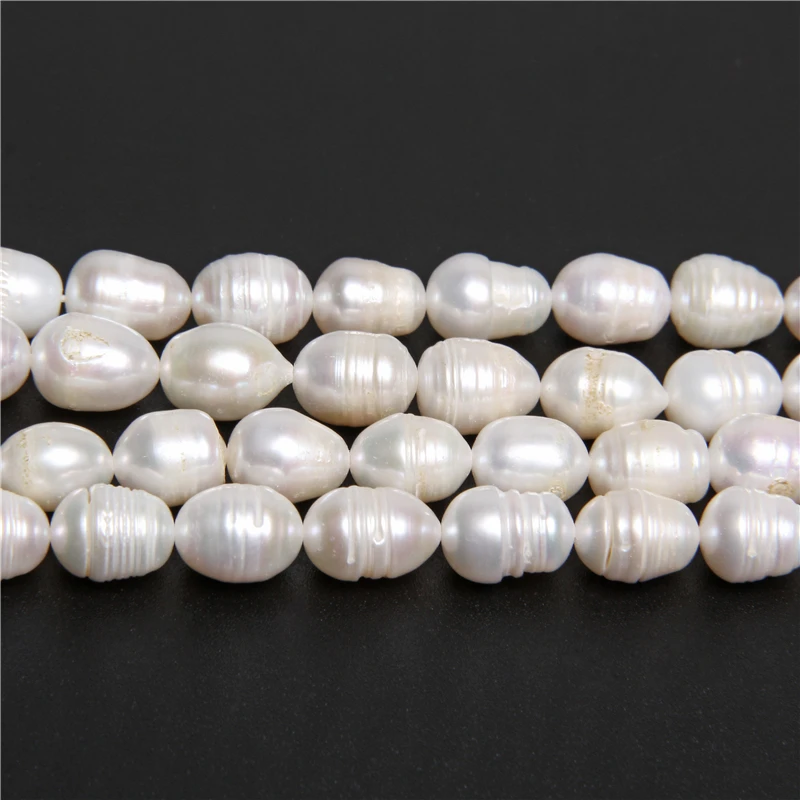 7-8mm oval Бусы из настоящего натурального жемчуга, настоящий пресноводный жемчуг, бусины в стиле барокко, свободные жемчужины для самостоятельного изготовления браслетов и ожерелий, ювелирных изделий 14,5" - Цвет: 7-8mm oval