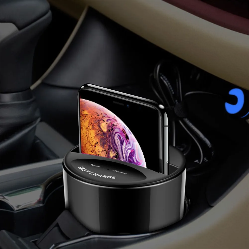 CARPRIE Быстрое беспроводное автомобильное зарядное устройство для samsung S9 S8 Note10 9 Qi Беспроводная зарядка Автомобильная чашка для iPhone XsMax/Xr/8 plus 10 Вт