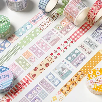 

1pc Colorful Cartoon Washi Tape Kawaii Planner Handbook Decorative Washi Masking Tape Korean Stationery Album Deco Stickers Cute