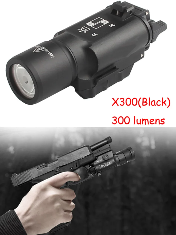 Светильник Glock Flash Тактический оружейный светильник X300UH-B X300U X300 пистолетный пистолет белый светодиодный светильник для охоты для 20 мм Пикатинни